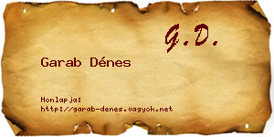 Garab Dénes névjegykártya